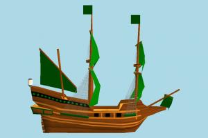 Galleon Ship galleon, pirate-ship, boat, sailboat, pirate, ship, watercraft, vessel, wooden, maritime, cartoon